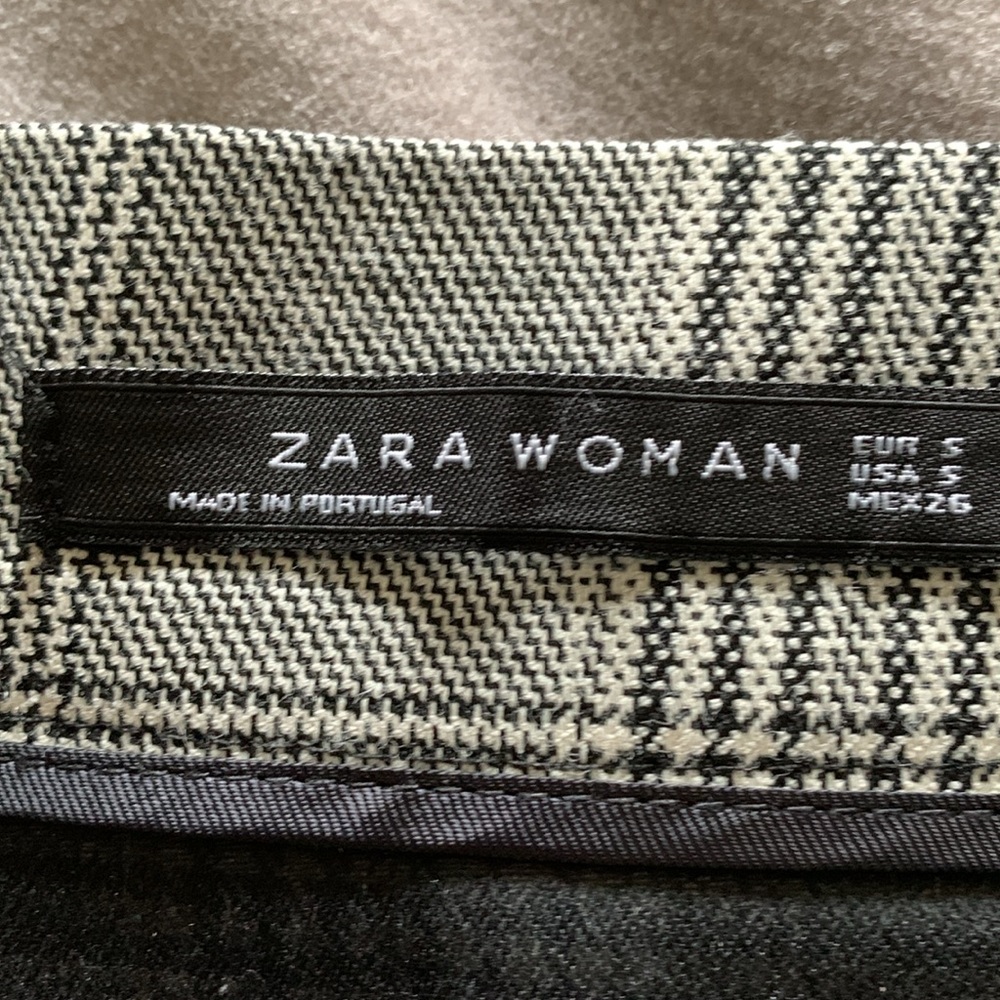 Zara S ruffled skirt side zip black white grey - Picture 2 of 6